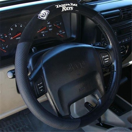 Fremont Die 68530 Poly-Suede Steering Wheel Cover - Tampa Bay Rays